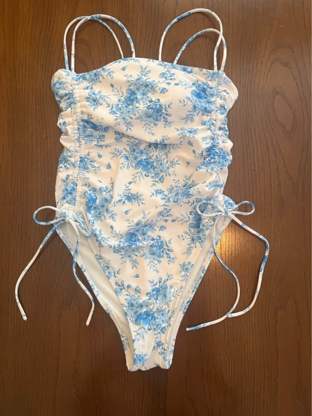 Wild Fable White and Blue Floral One Piece Swimsuit - Picture 2 of 8